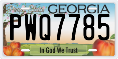GA license plate PWQ7785