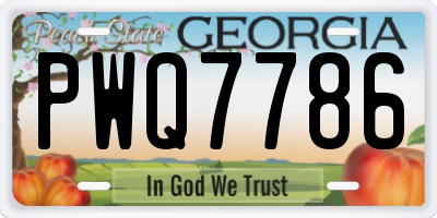 GA license plate PWQ7786