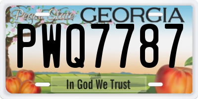 GA license plate PWQ7787