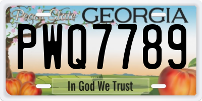 GA license plate PWQ7789