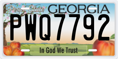GA license plate PWQ7792