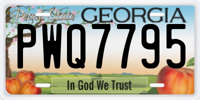 GA license plate PWQ7795
