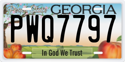 GA license plate PWQ7797