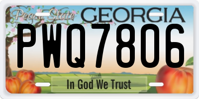 GA license plate PWQ7806
