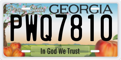 GA license plate PWQ7810