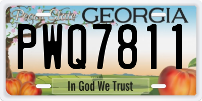 GA license plate PWQ7811