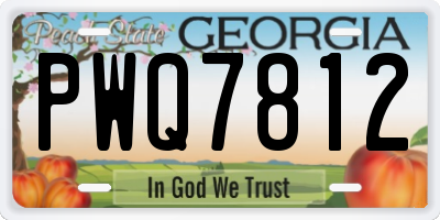 GA license plate PWQ7812