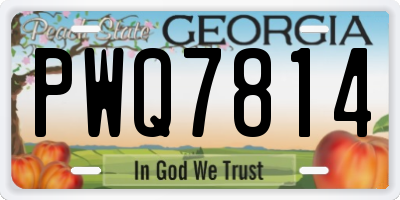 GA license plate PWQ7814