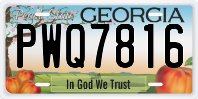 GA license plate PWQ7816
