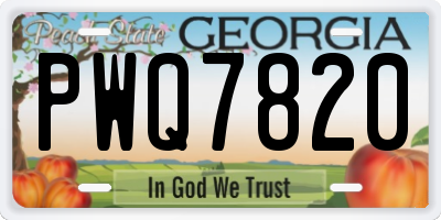 GA license plate PWQ7820