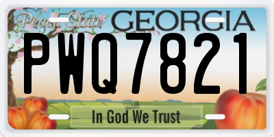 GA license plate PWQ7821