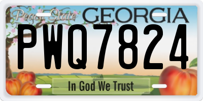 GA license plate PWQ7824