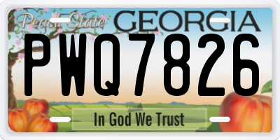 GA license plate PWQ7826