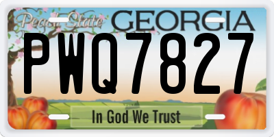 GA license plate PWQ7827