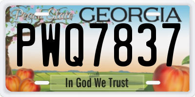 GA license plate PWQ7837