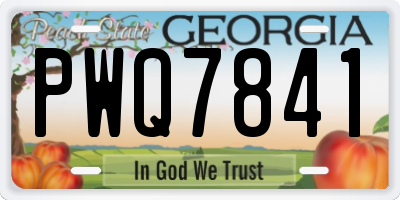 GA license plate PWQ7841