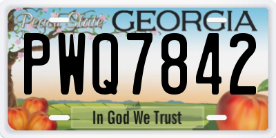 GA license plate PWQ7842
