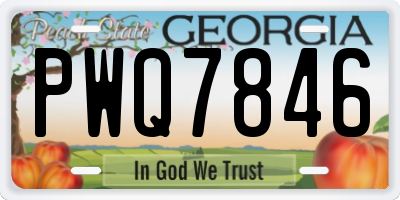 GA license plate PWQ7846