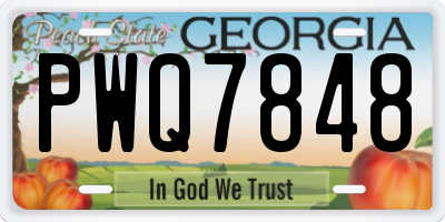 GA license plate PWQ7848