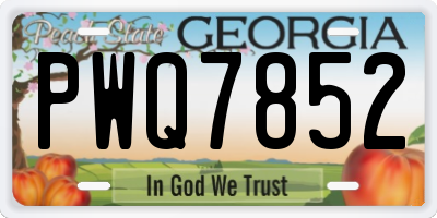 GA license plate PWQ7852