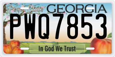 GA license plate PWQ7853