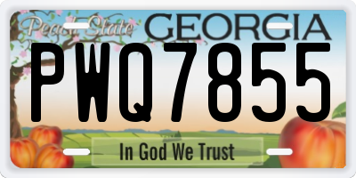 GA license plate PWQ7855