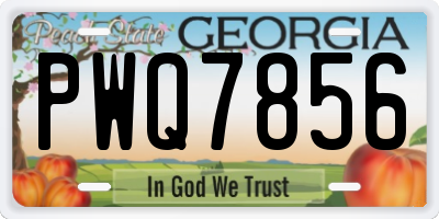 GA license plate PWQ7856