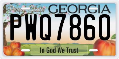 GA license plate PWQ7860