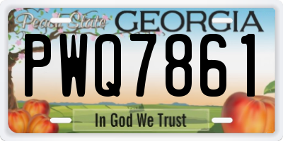 GA license plate PWQ7861