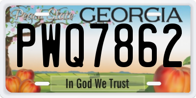 GA license plate PWQ7862