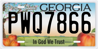 GA license plate PWQ7866