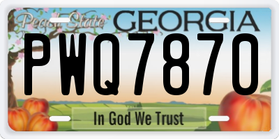 GA license plate PWQ7870