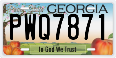 GA license plate PWQ7871