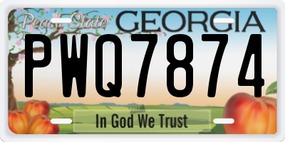 GA license plate PWQ7874