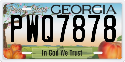 GA license plate PWQ7878