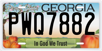 GA license plate PWQ7882