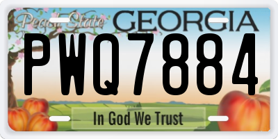GA license plate PWQ7884