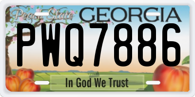 GA license plate PWQ7886