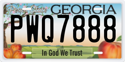 GA license plate PWQ7888