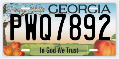 GA license plate PWQ7892