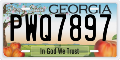 GA license plate PWQ7897