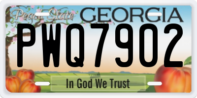 GA license plate PWQ7902