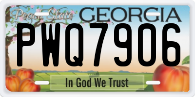 GA license plate PWQ7906