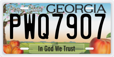 GA license plate PWQ7907