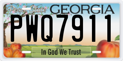 GA license plate PWQ7911