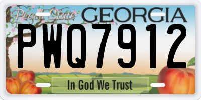 GA license plate PWQ7912