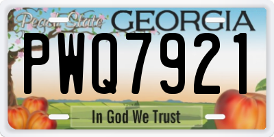 GA license plate PWQ7921