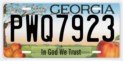 GA license plate PWQ7923