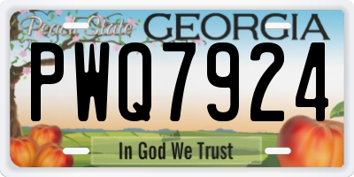 GA license plate PWQ7924
