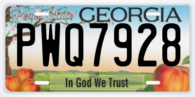 GA license plate PWQ7928